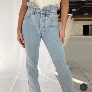 Ruffle PaperBag Denim Jeans